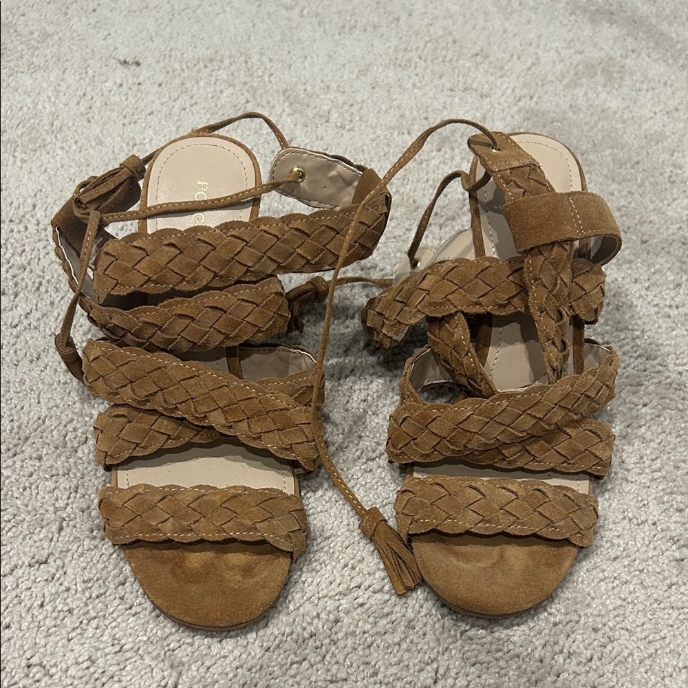 BCBGeneration Tan Braided Sandals